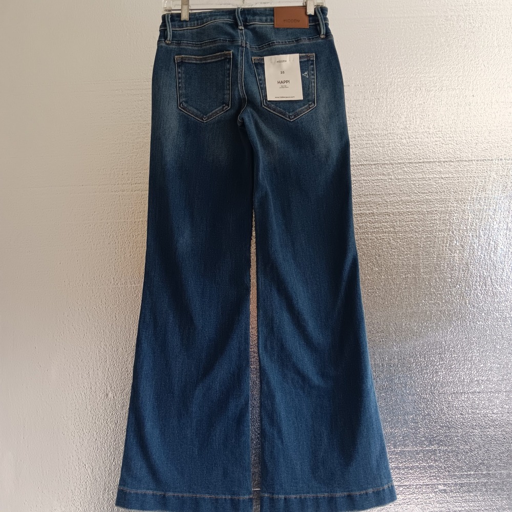 Hidden Jeans Happi Women 25 *28x33 Blue New Low Rise Wide leg Comfort Flare - Picture 8 of 11